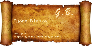 Györe Blanka névjegykártya